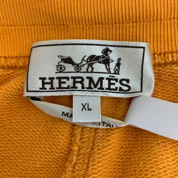 Hermès Orange Cotton Casual Drawstring Shorts XL Mens Relaxed Fit - Picture 2 of 8